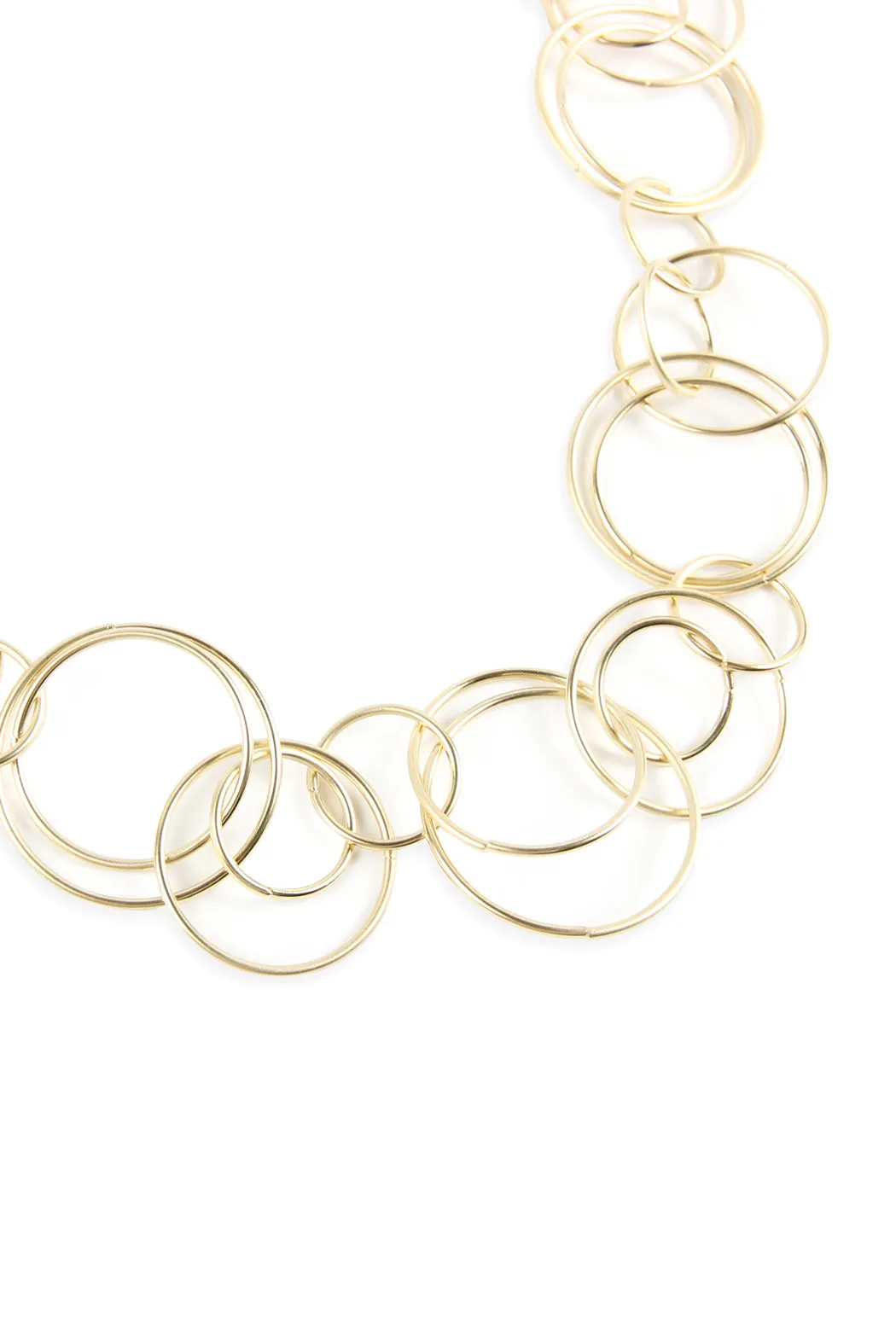 MULTIPLE LINKED HOOP NECKLACE