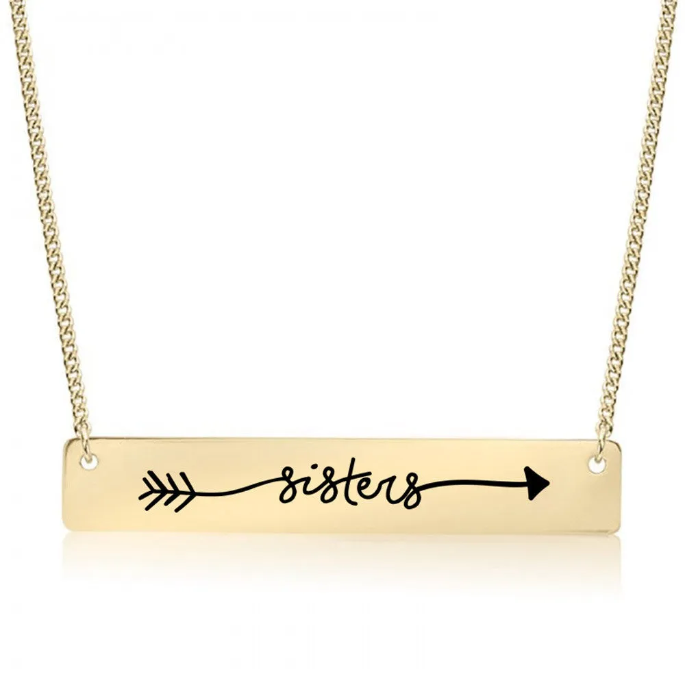 My Sister Gold / Silver Bar Necklace - Sister Gifts