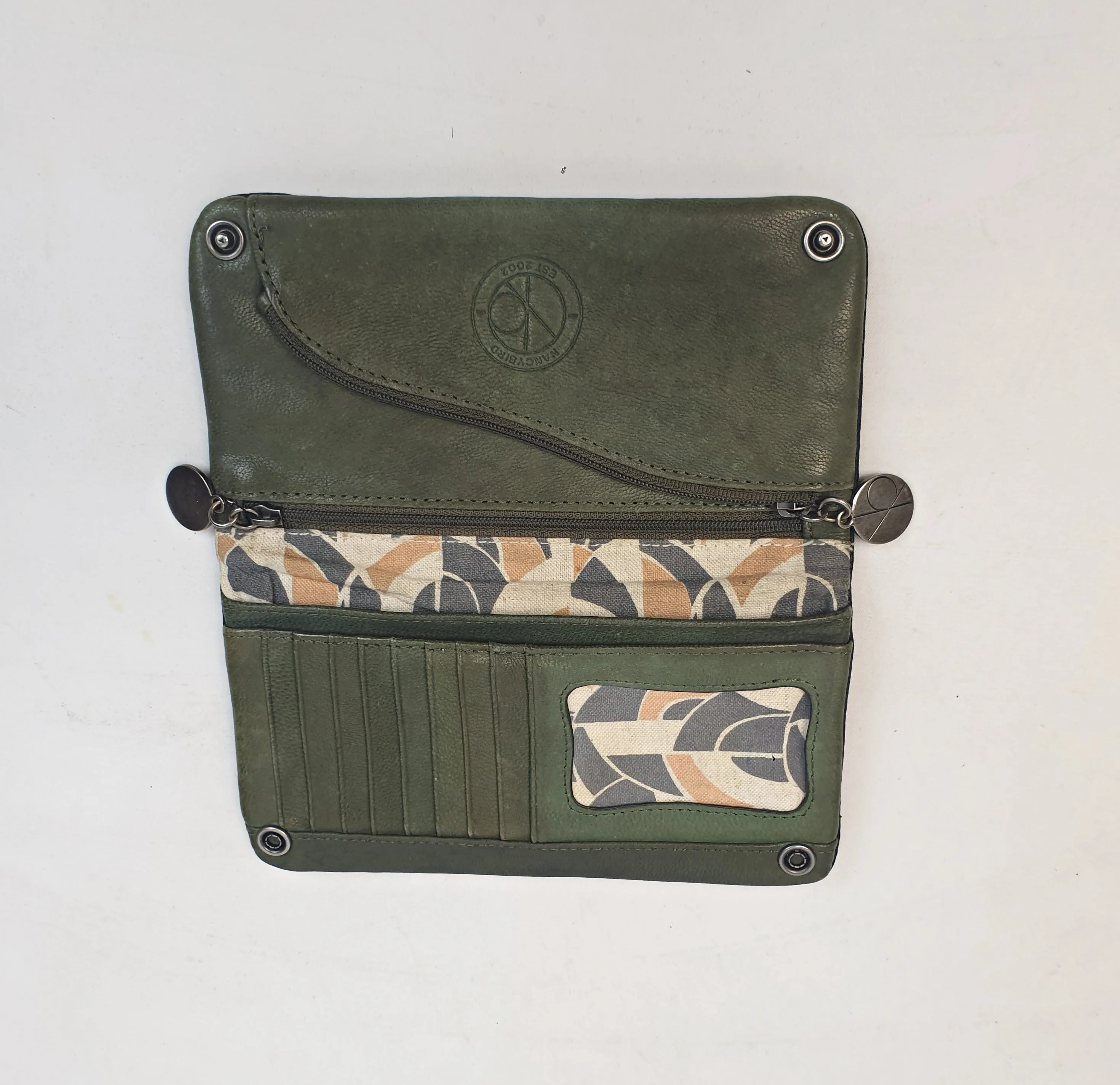 Nancybird black leather purse with subtle bird imprint