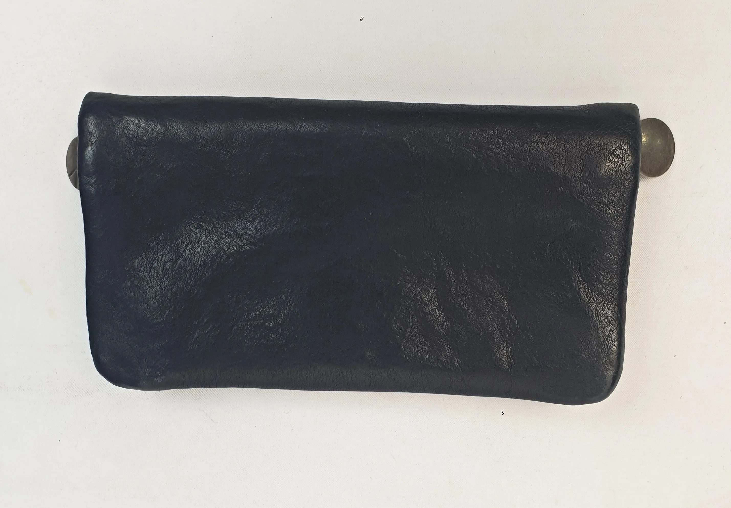 Nancybird black leather purse with subtle bird imprint