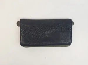 Nancybird black leather purse with subtle bird imprint