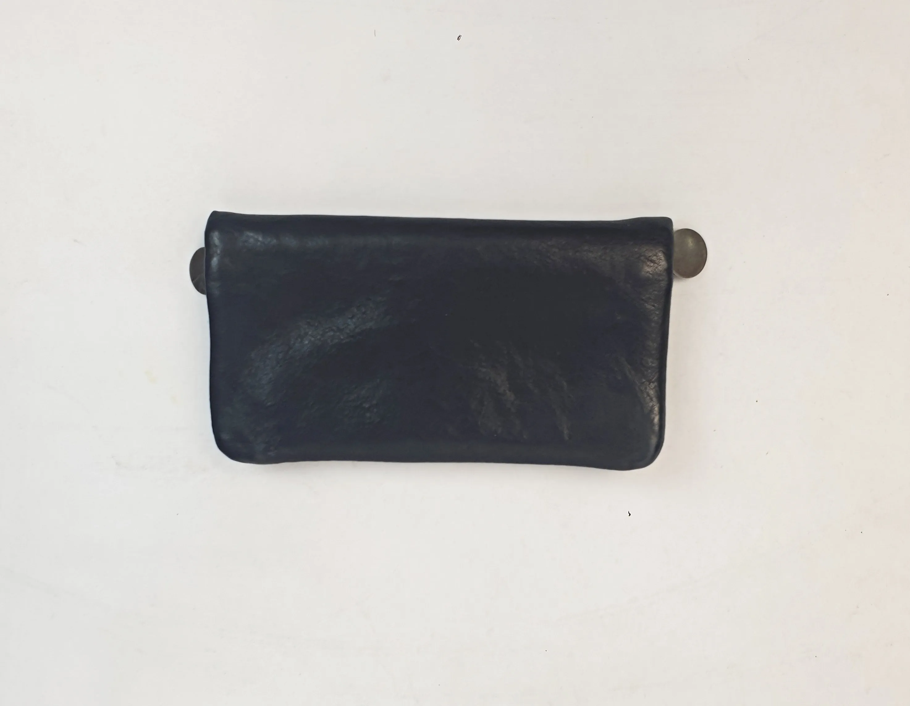 Nancybird black leather purse with subtle bird imprint