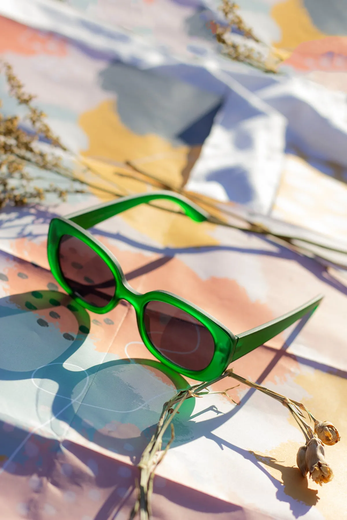 Narrow Oval Chunky Sunglasses