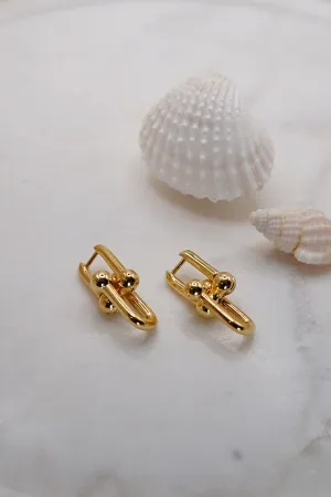 Natasha Double Linked Gold Earrings