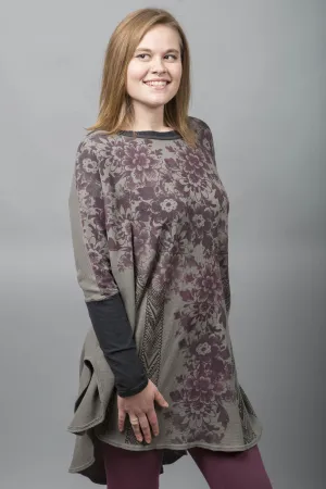 Natural City Tunic Plum Flower Motif
