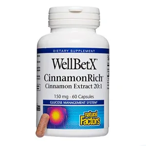 Natural Factors WellBetX Cinnamon Extract -- 150 Mg - 60 Capsules