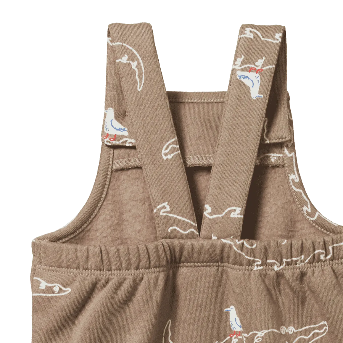 NATURE BABY TOBI OVERALLS SWEATSHIRTING CURIOUS CROCODILES PRINT