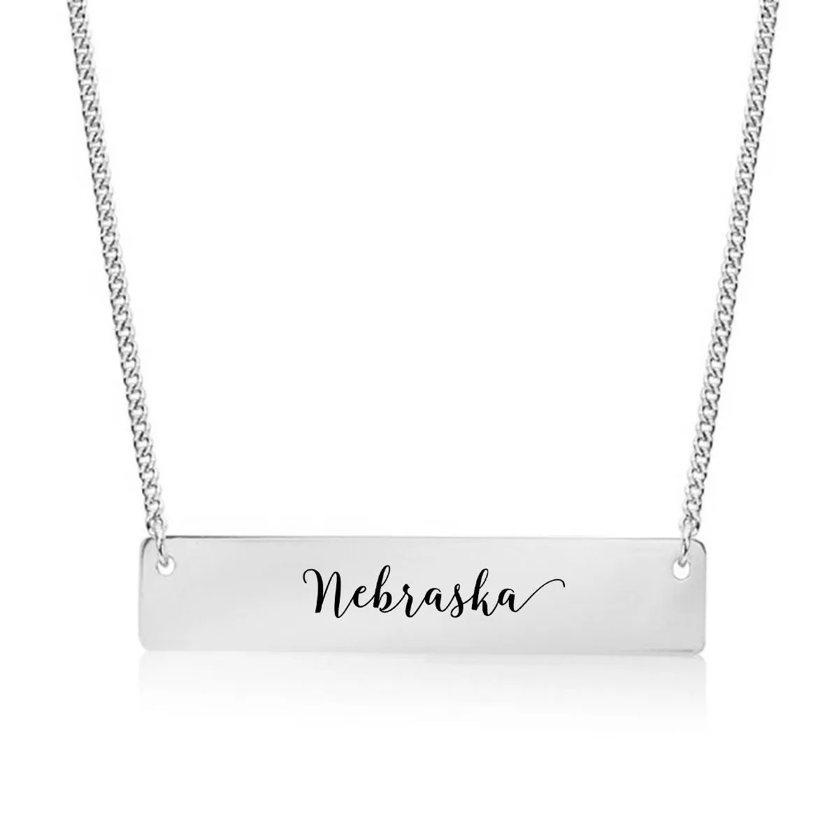 Nebraska Gold / Silver Bar Necklace