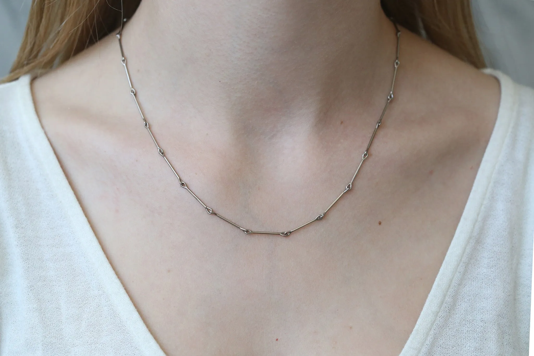 Needle Eye Chain Necklace - Medium Weight