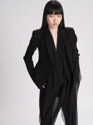 Neoprene Notch Collar Structured Jacket