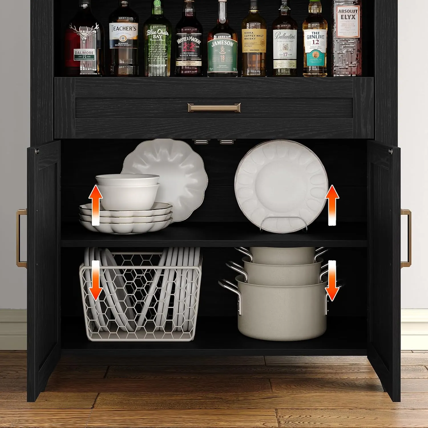 New ASSEMBLED Lark Manor 65" High Arched Storage Bookcase with Adjustable Shelves! Retails $550  (We deliver in town if needed)