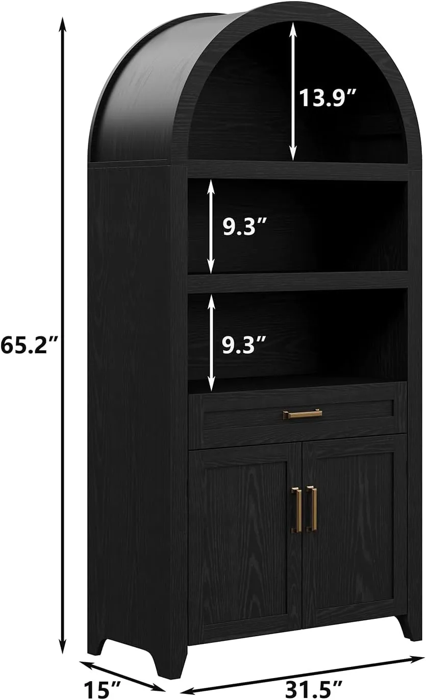 New ASSEMBLED Lark Manor 65" High Arched Storage Bookcase with Adjustable Shelves! Retails $550  (We deliver in town if needed)
