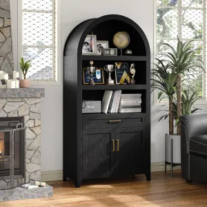 New ASSEMBLED Lark Manor 65" High Arched Storage Bookcase with Adjustable Shelves! Retails $550  (We deliver in town if needed)
