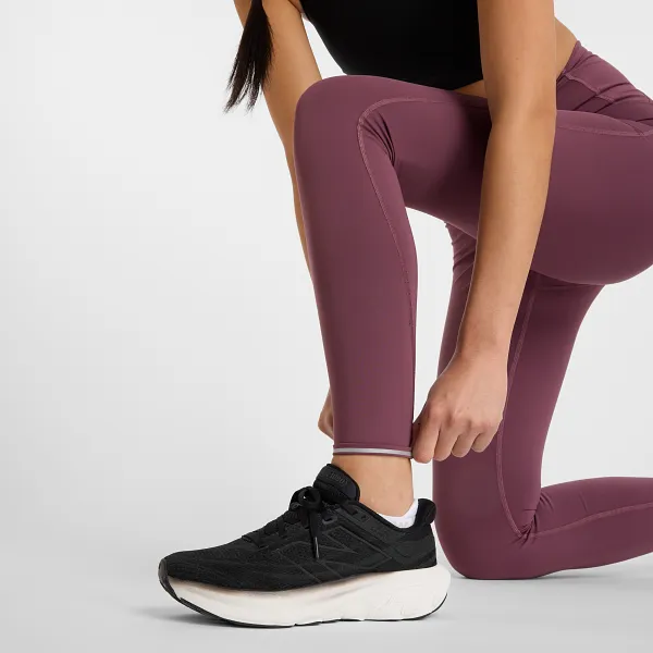 New Balance Sleek High Rise Legging 27" (Womens) - Fadedplu