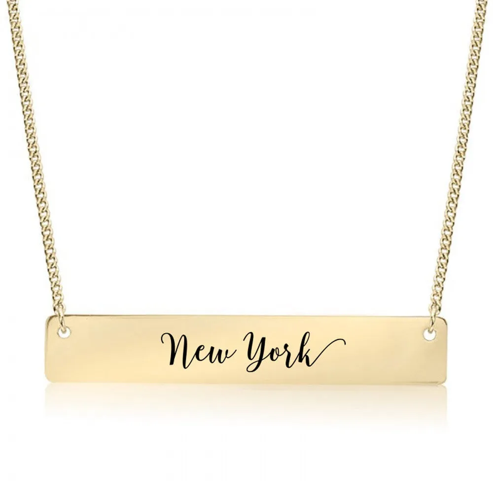 New York Gold / Silver Bar Necklace