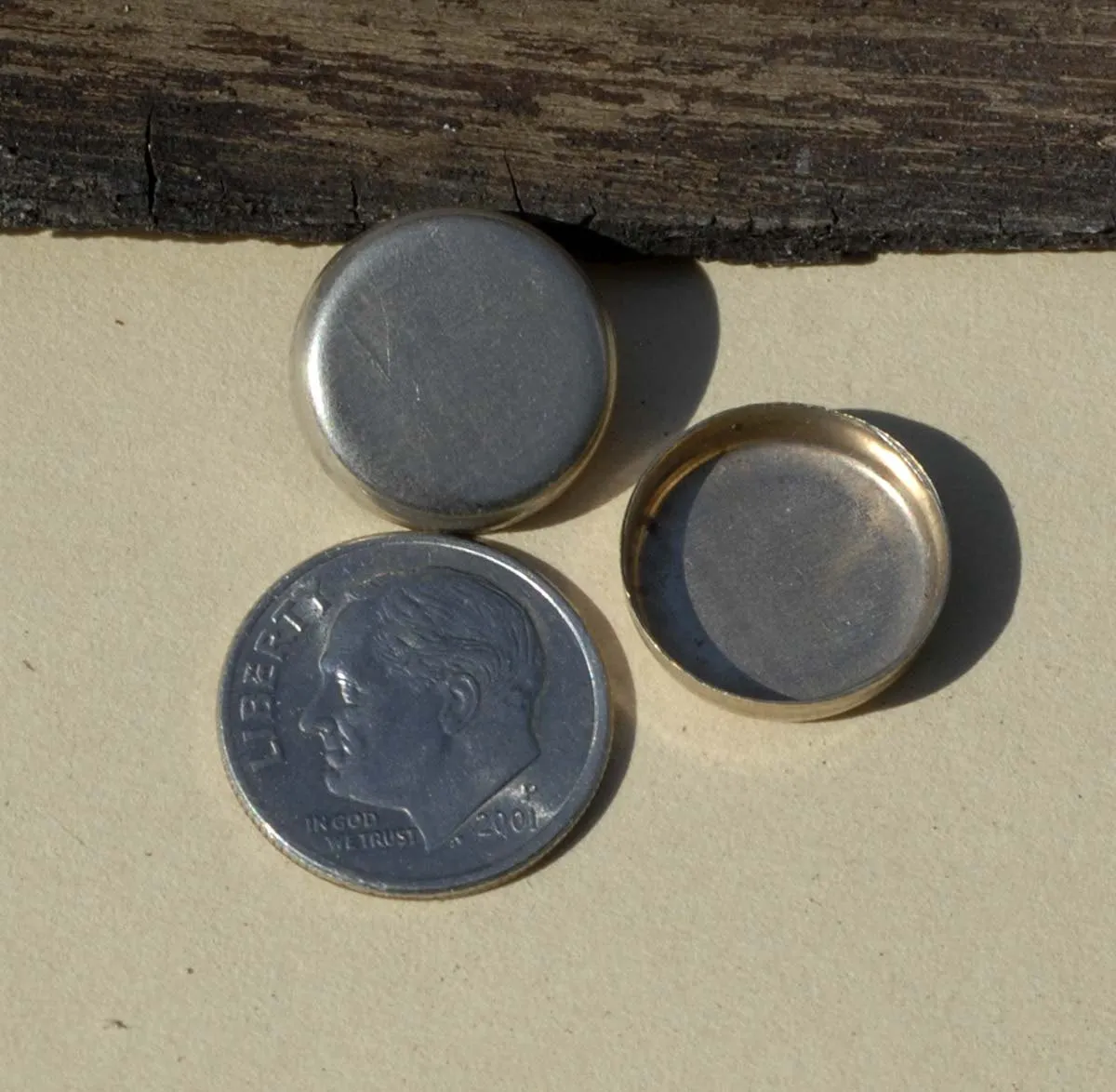 Nickel Silver Bezel Cups 26G 14.8mm - 6 Pieces