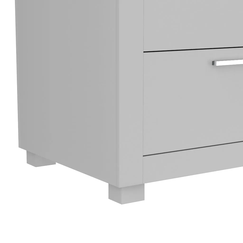 Night table storage organizer for home decor, light grey