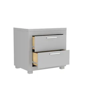 Night table storage organizer for home decor, light grey