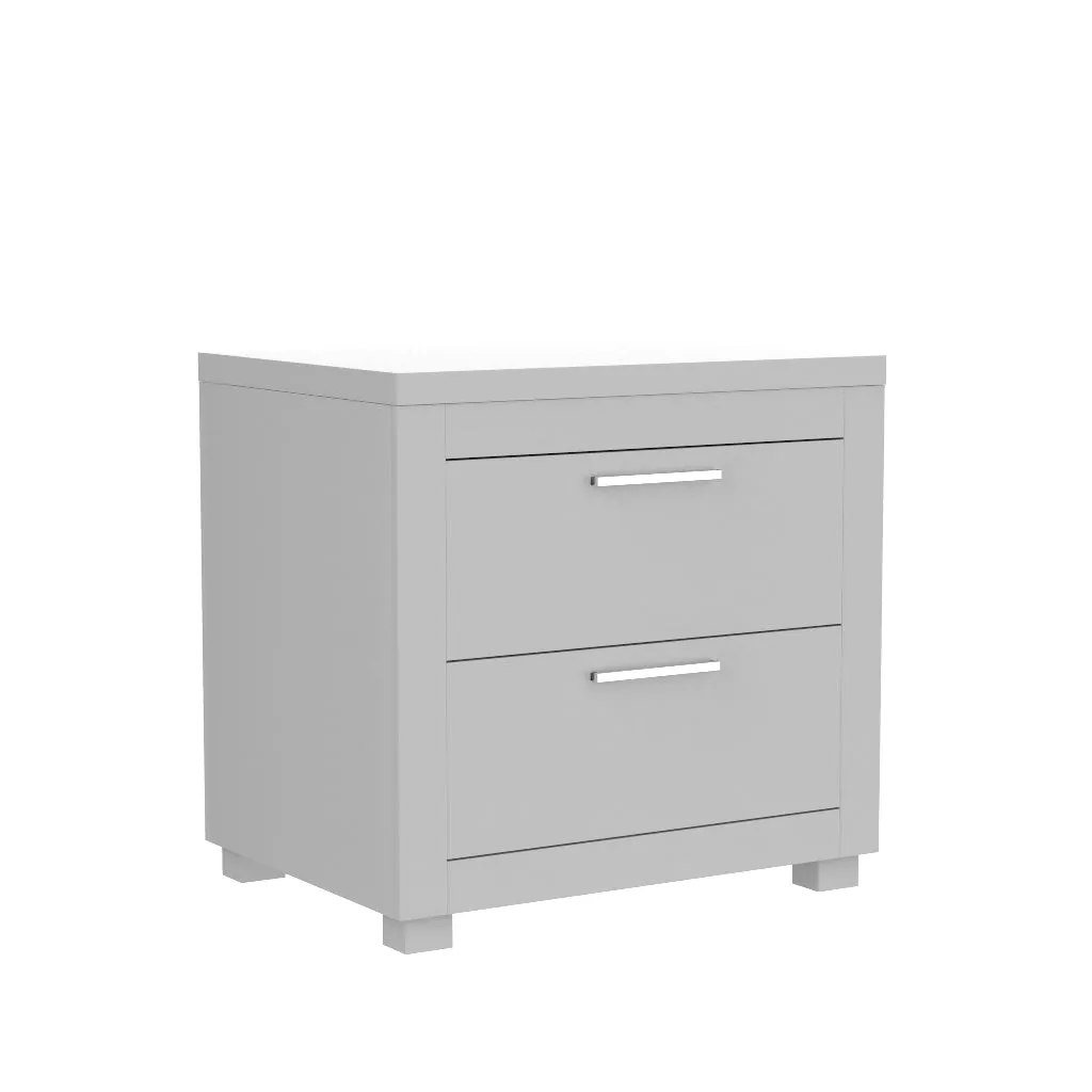 Night table storage organizer for home decor, light grey