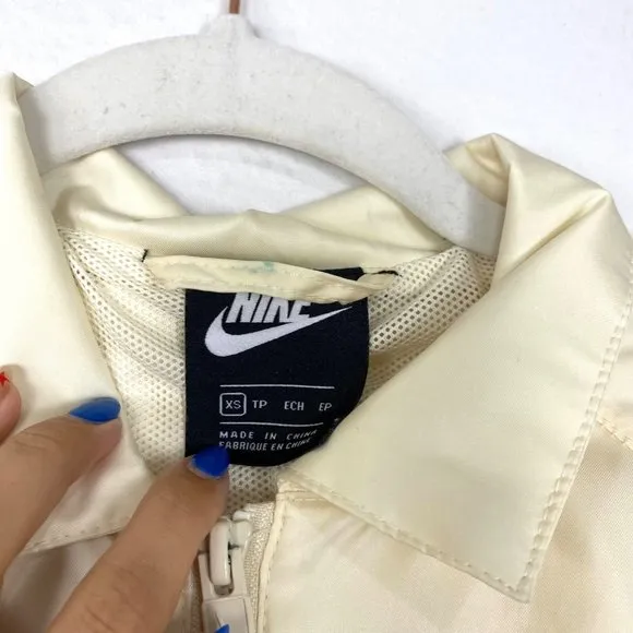 Nike Sportswear Windrunner Trench Coat Parka Rain Jacket Off White XS