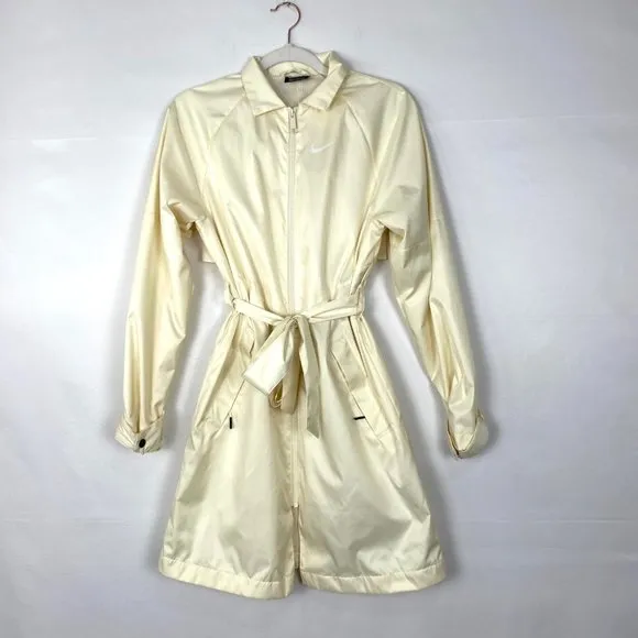 Nike Sportswear Windrunner Trench Coat Parka Rain Jacket Off White XS