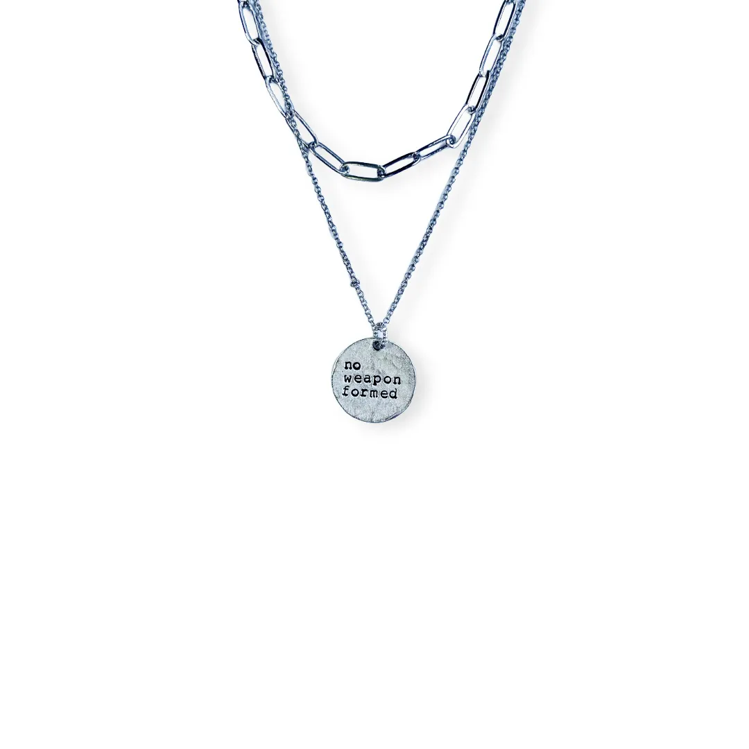 No Weapon Formed Layered Necklace