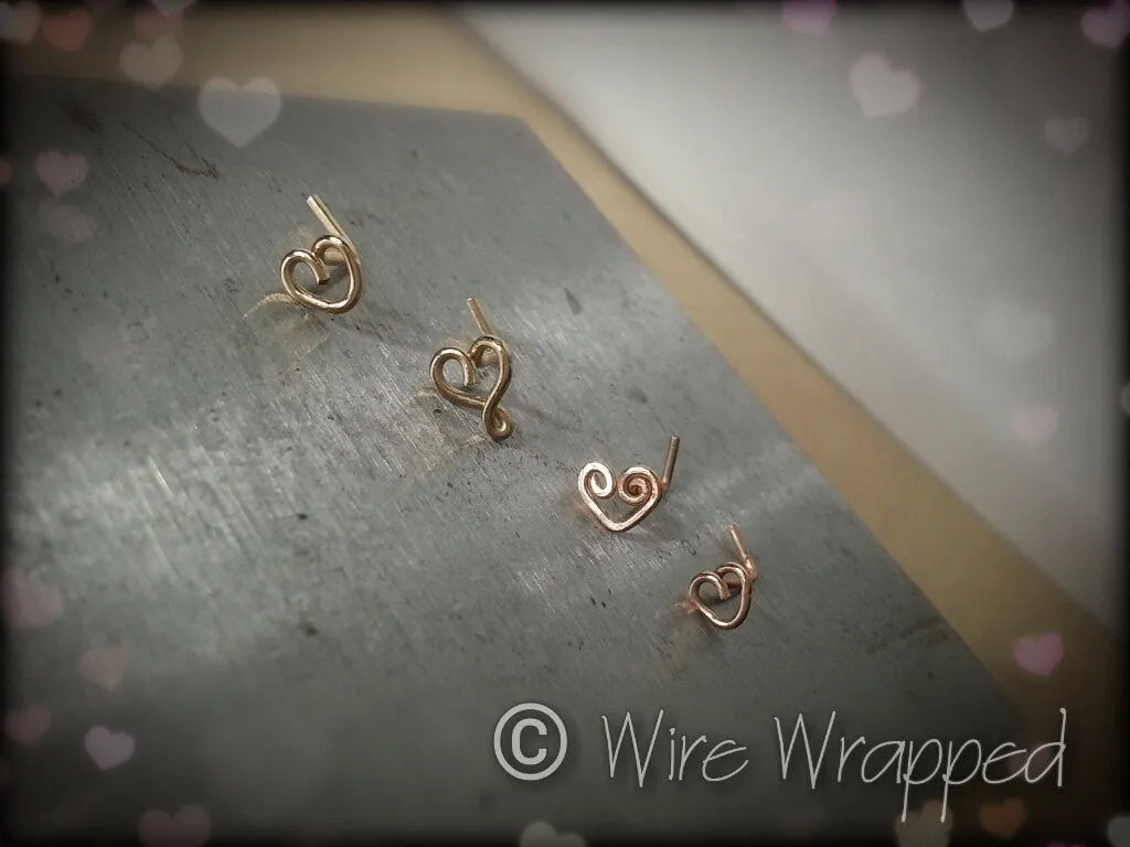 Nose Stud VARIETY VALENTINES Heart Cartilage 20 gauge 20ga 14k Yellow, White, Pink Rose Solid / Gold Filled / Silver Earring Helix Tragus