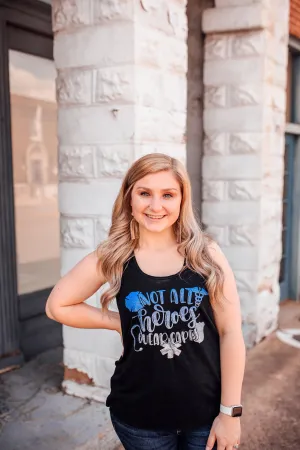Not All Heroes Wear Capes © Flowy Racerback Top (Ombré Glitter)