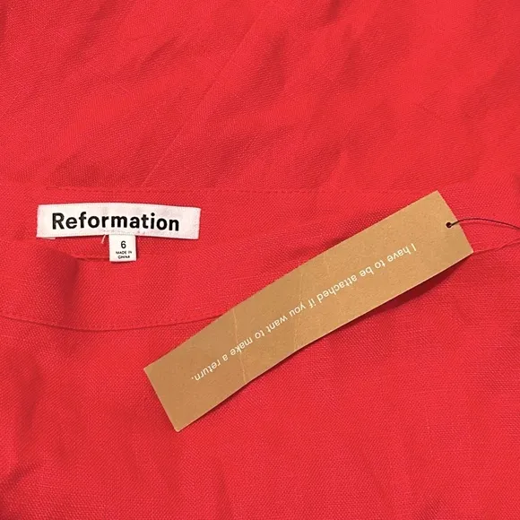 NWT Reformation Elton Linen Skirt