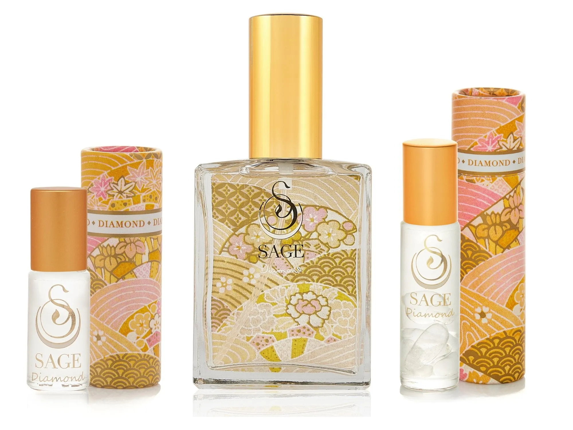 OBSESSION ~ DIAMOND Gemstone Perfume Oil Concentrate Roll-Ons and Eau de Toilette Gift Set by Sage
