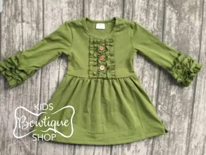 Olive Green LS Lap Dress