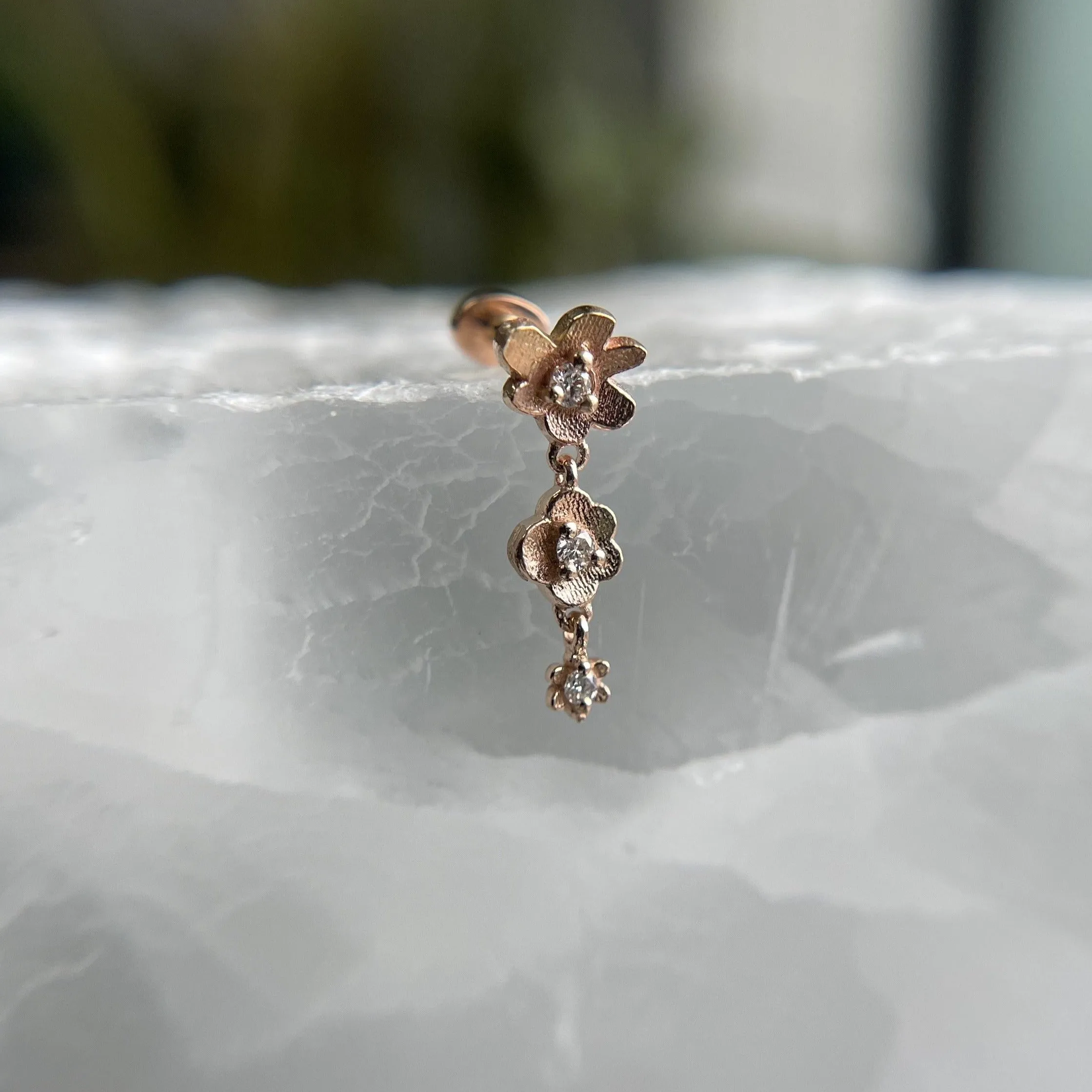 Oopsie Daisy with Diamonds Threaded End & Post
