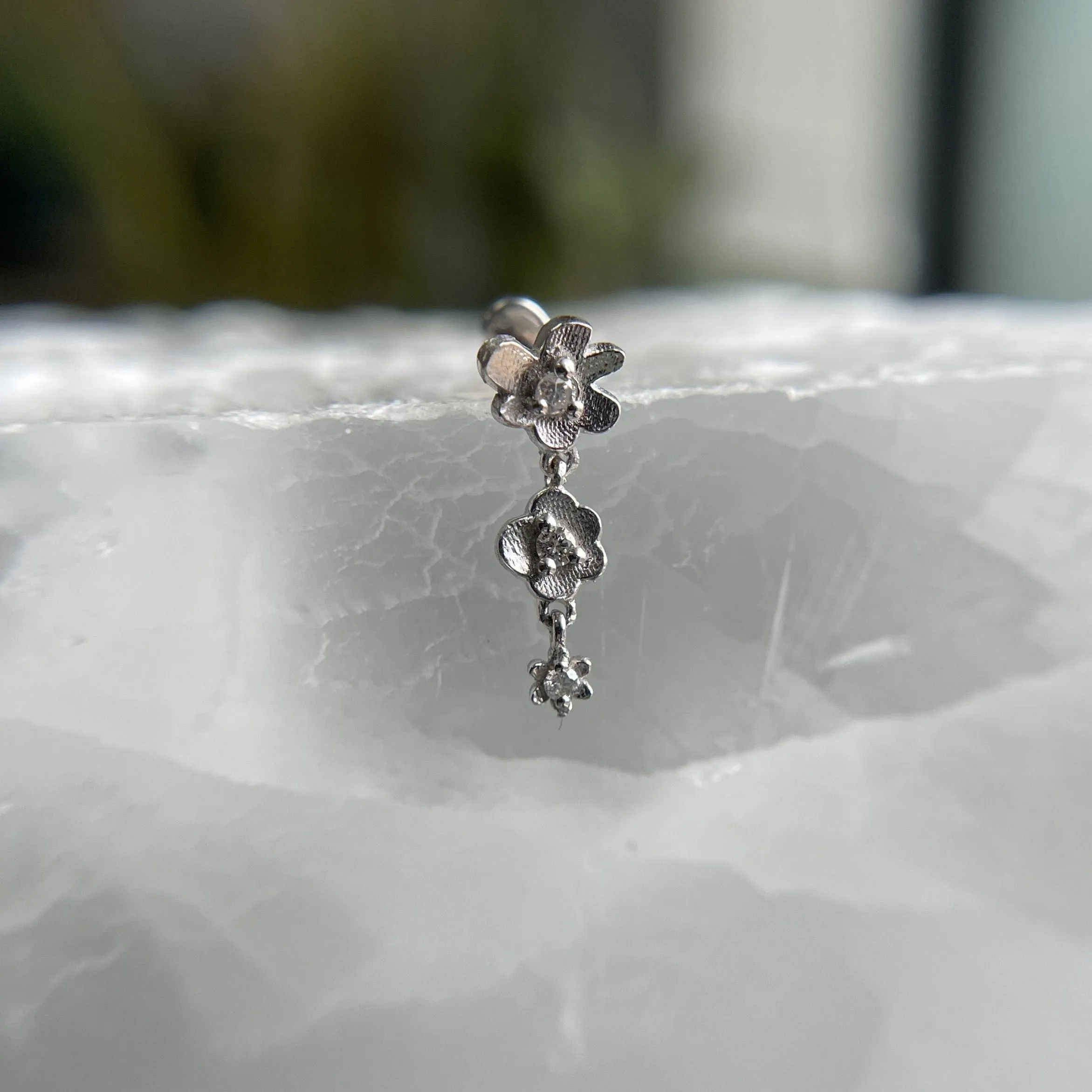 Oopsie Daisy with Diamonds Threaded End & Post