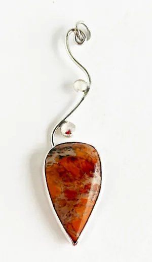 Orange Jasper in Sterling Pendant