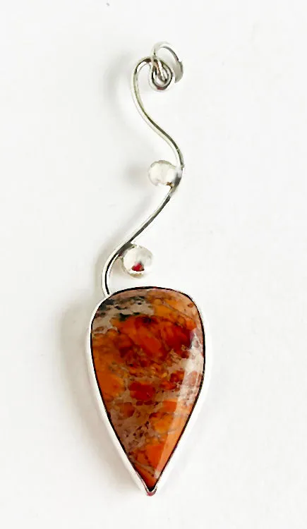 Orange Jasper in Sterling Pendant