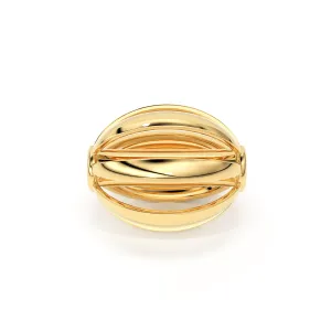 Oval Designer14K 18k Solid Gold Handmade Gold Spacer Bead Jewelry Making Supply 7mm