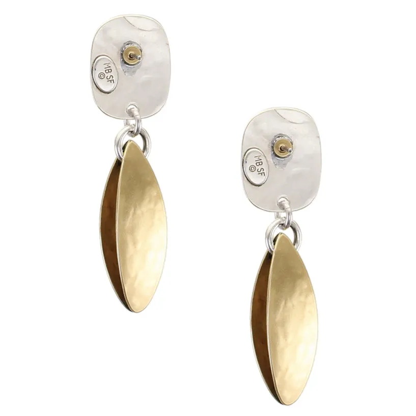 Oval with Leaf Pod Post Earrings