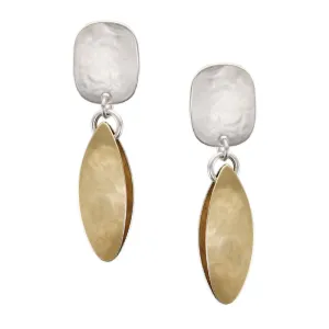 Oval with Leaf Pod Post Earrings