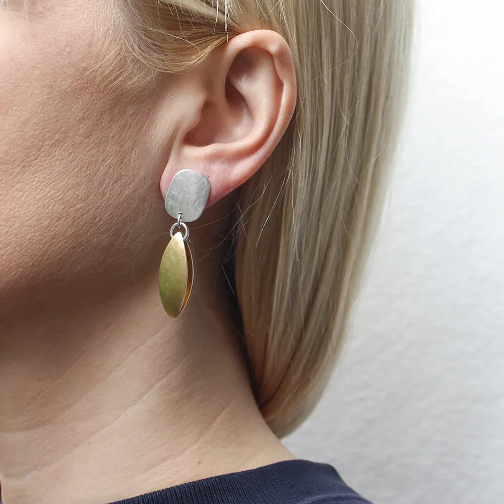 Oval with Leaf Pod Post Earrings