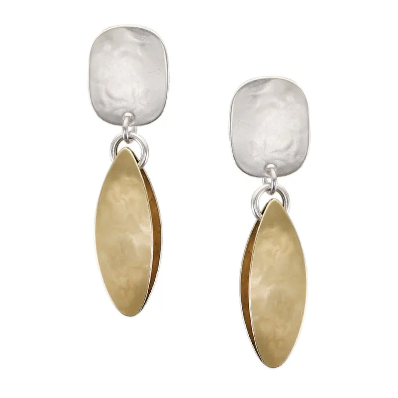 Oval with Leaf Pod Post Earrings