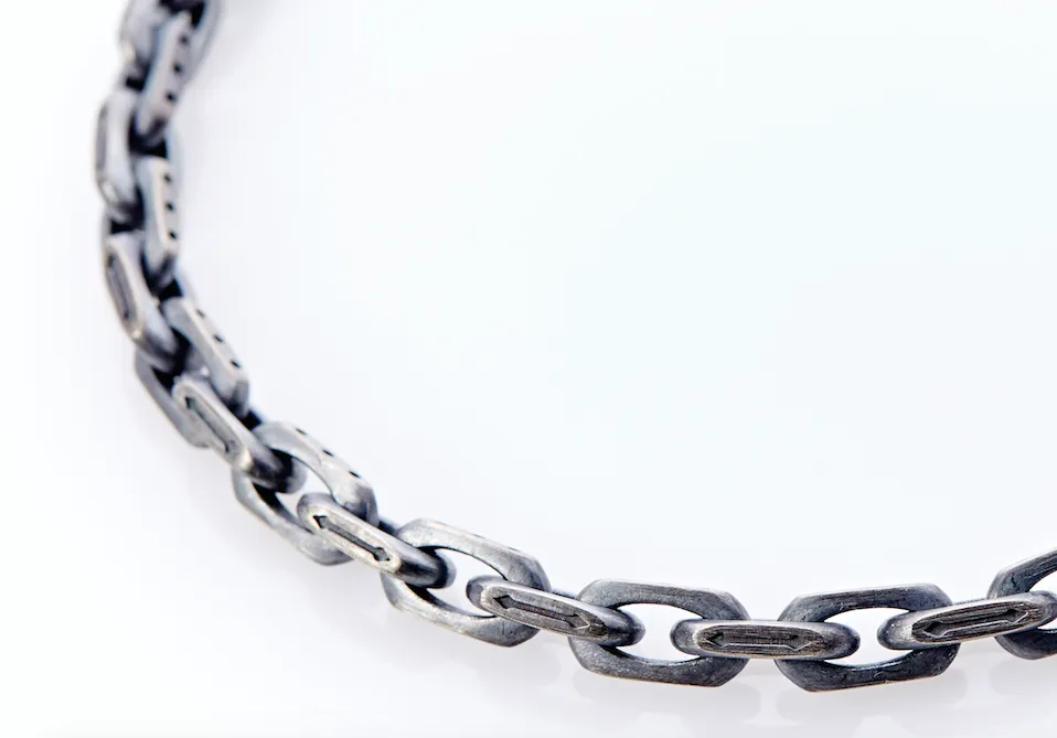 Oxidised Sterling Silver Linked Bracelet
