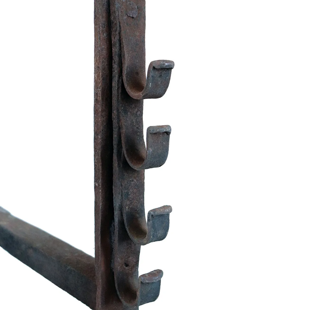 Pair of American/English Wrought Iron Cooking/Hearth Fireplace Andirons