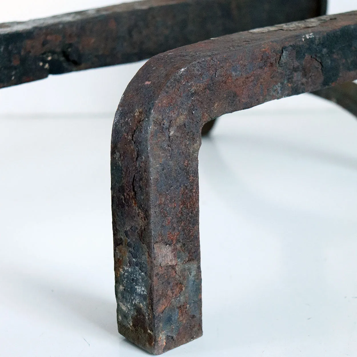 Pair of American/English Wrought Iron Cooking/Hearth Fireplace Andirons