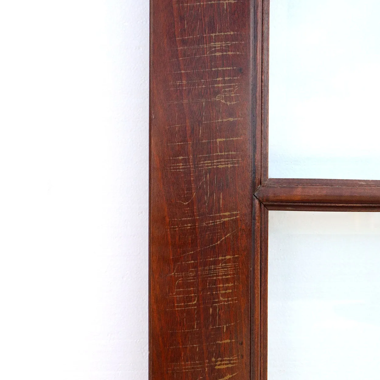 Pair of Vintage Solid Mahogany and Beveled Glass Single Interior Room Divider Doors