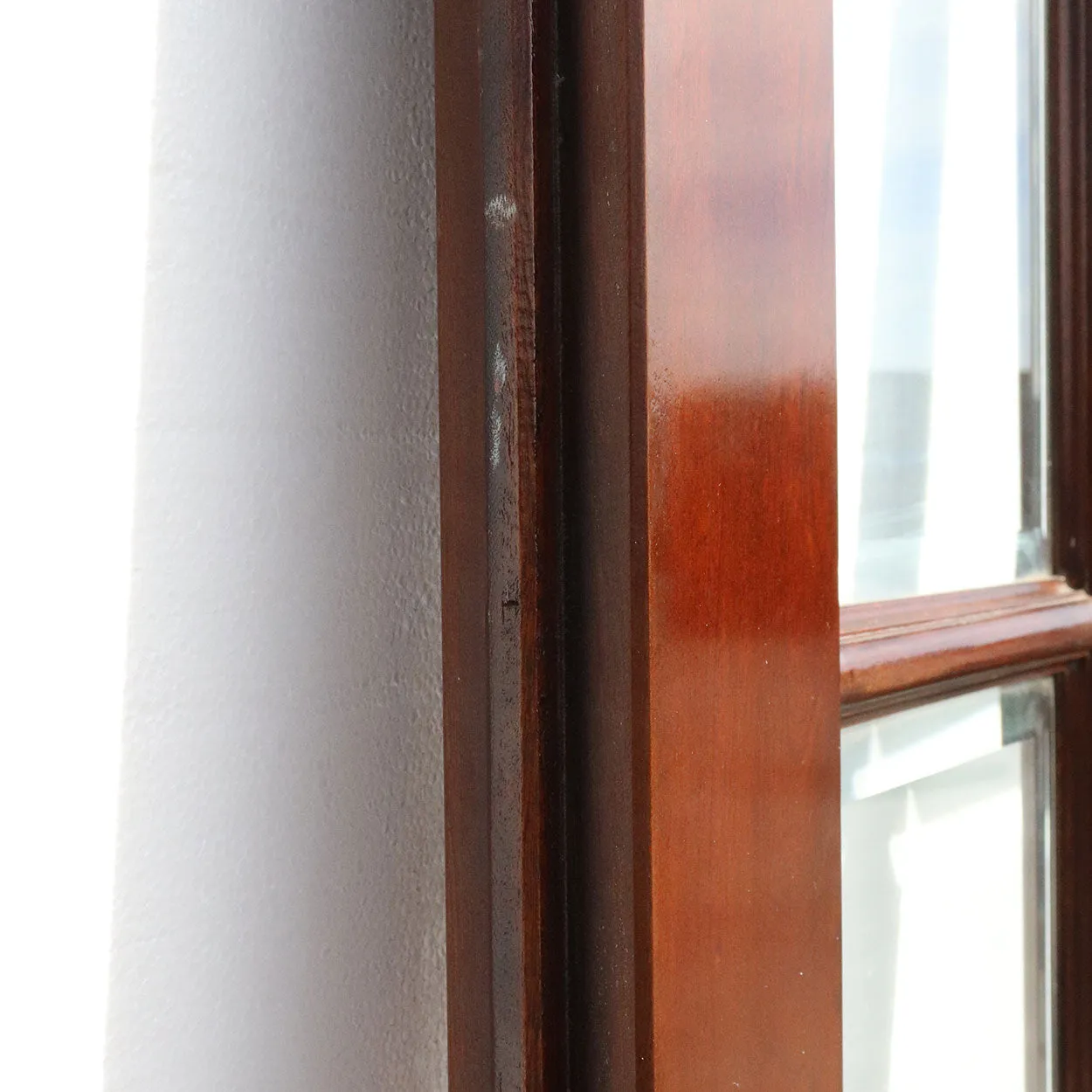 Pair of Vintage Solid Mahogany and Beveled Glass Single Interior Room Divider Doors