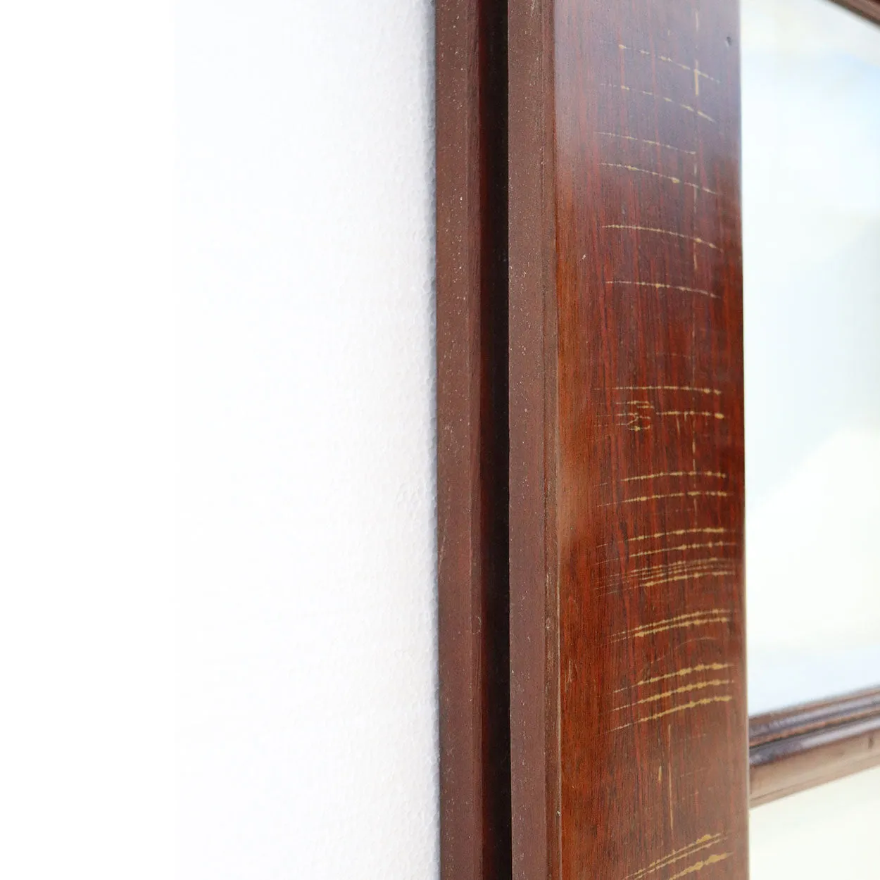 Pair of Vintage Solid Mahogany and Beveled Glass Single Interior Room Divider Doors