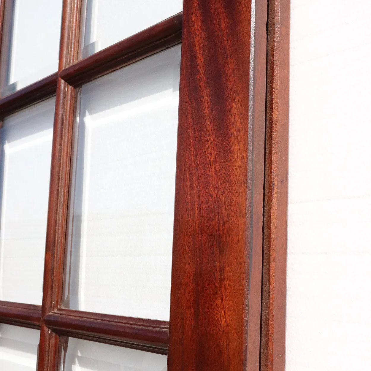 Pair of Vintage Solid Mahogany and Beveled Glass Single Interior Room Divider Doors