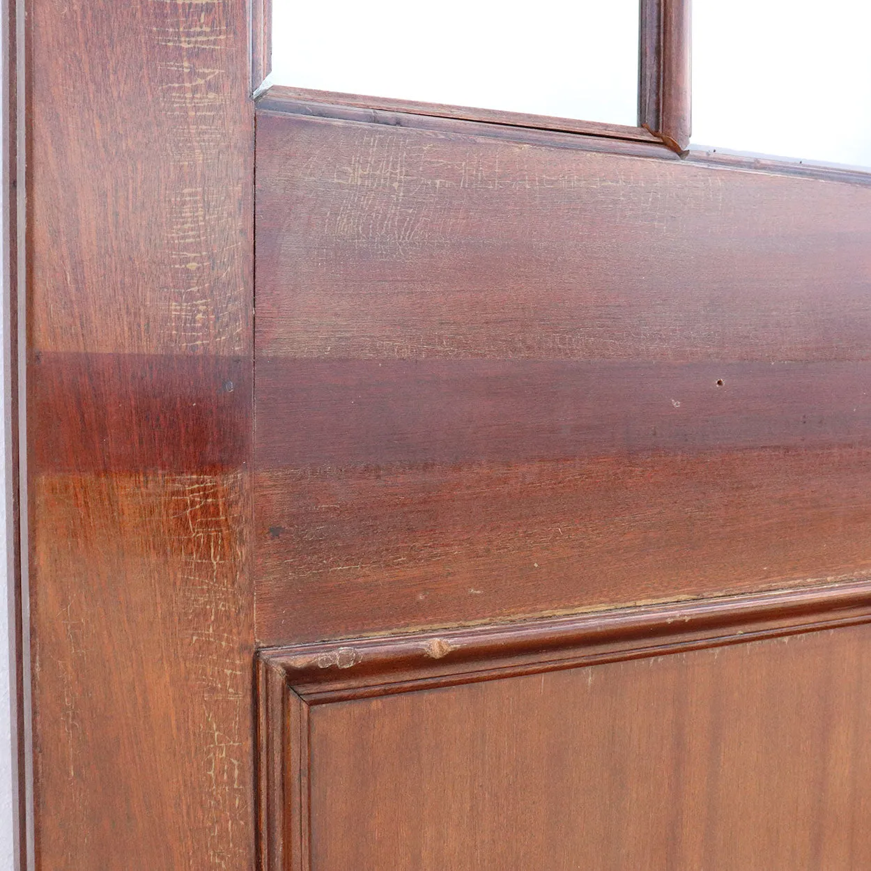 Pair of Vintage Solid Mahogany and Beveled Glass Single Interior Room Divider Doors