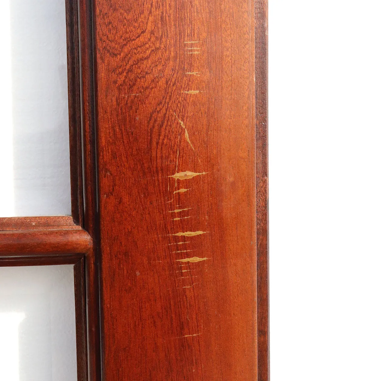 Pair of Vintage Solid Mahogany and Beveled Glass Single Interior Room Divider Doors