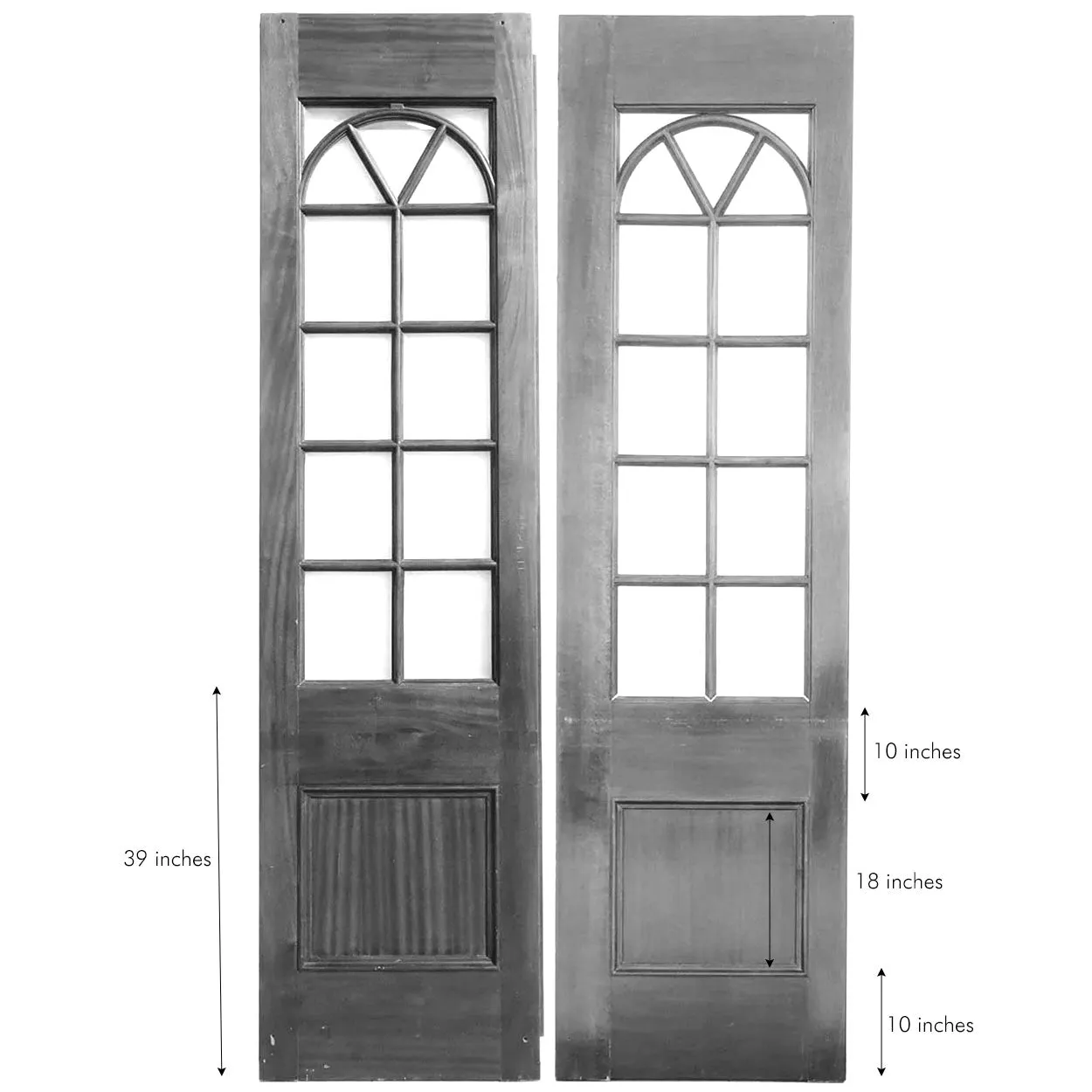 Pair of Vintage Solid Mahogany and Beveled Glass Single Interior Room Divider Doors